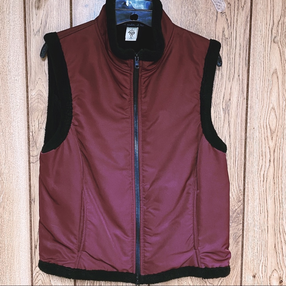 Prana Vest Fleece Lined Full Zip Faux Fur Womens M - Picture 1 of 6